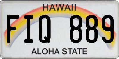 HI license plate FIQ889