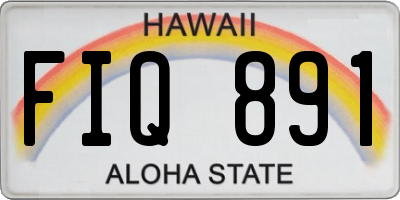 HI license plate FIQ891