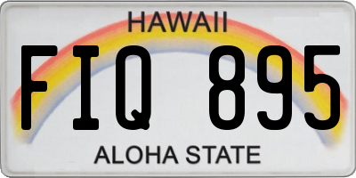 HI license plate FIQ895