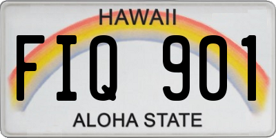 HI license plate FIQ901