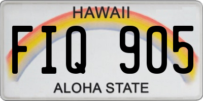 HI license plate FIQ905