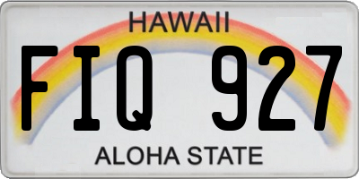 HI license plate FIQ927