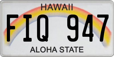 HI license plate FIQ947