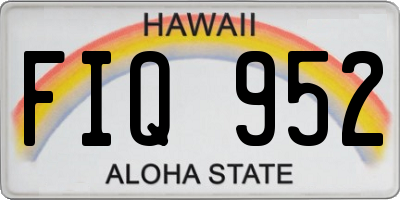 HI license plate FIQ952