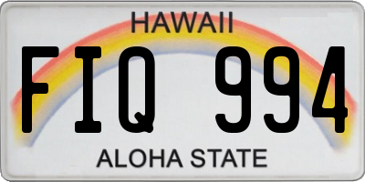 HI license plate FIQ994