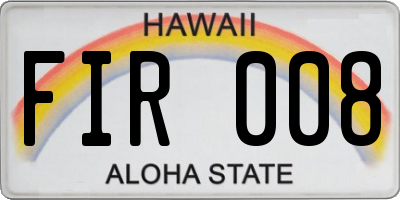 HI license plate FIR008