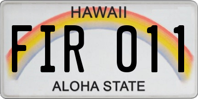 HI license plate FIR011