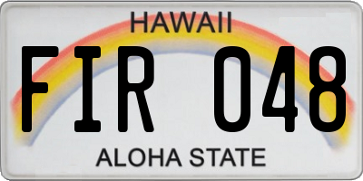 HI license plate FIR048