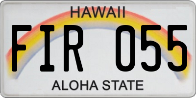 HI license plate FIR055