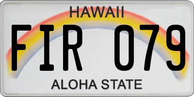 HI license plate FIR079