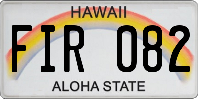 HI license plate FIR082