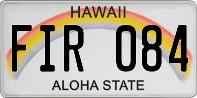 HI license plate FIR084