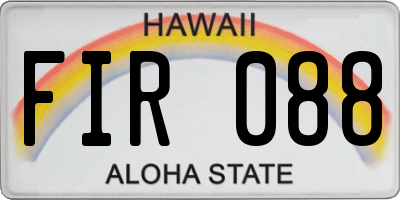 HI license plate FIR088