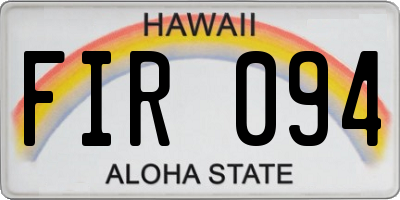 HI license plate FIR094