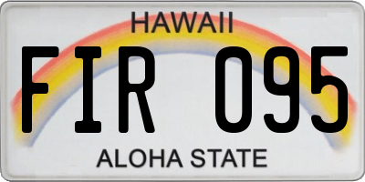 HI license plate FIR095