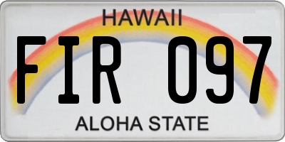 HI license plate FIR097