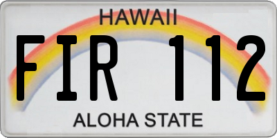 HI license plate FIR112