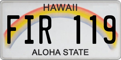 HI license plate FIR119