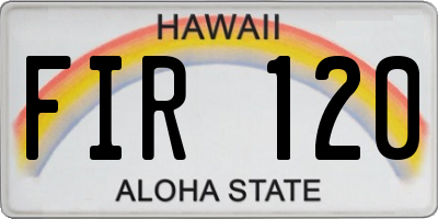 HI license plate FIR120