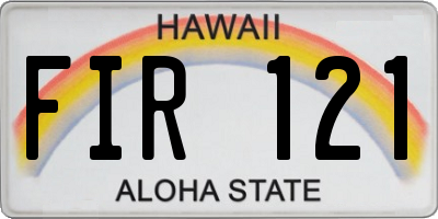 HI license plate FIR121