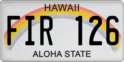 HI license plate FIR126