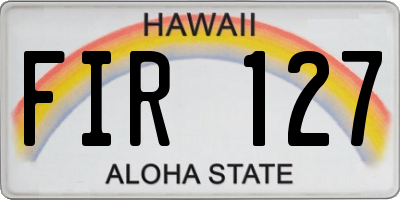 HI license plate FIR127