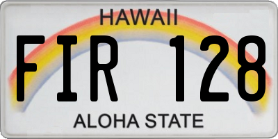 HI license plate FIR128