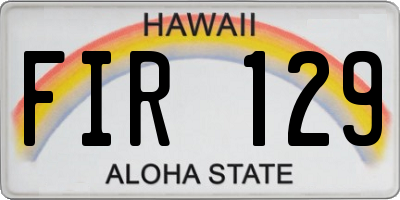 HI license plate FIR129