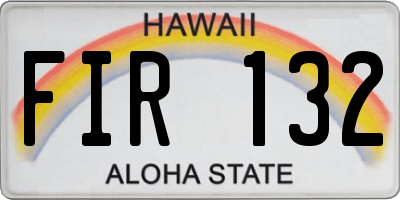 HI license plate FIR132