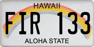 HI license plate FIR133