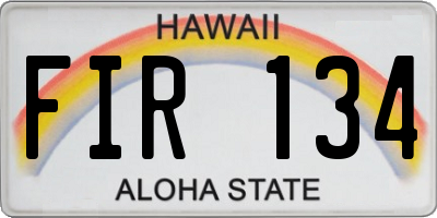 HI license plate FIR134