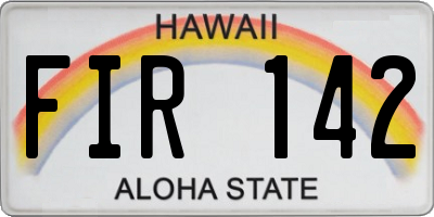 HI license plate FIR142