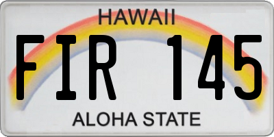 HI license plate FIR145