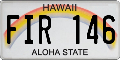 HI license plate FIR146