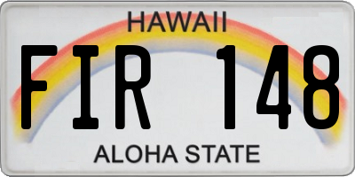 HI license plate FIR148