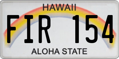 HI license plate FIR154