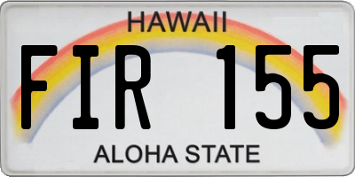 HI license plate FIR155