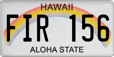 HI license plate FIR156