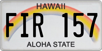 HI license plate FIR157
