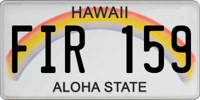 HI license plate FIR159