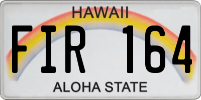 HI license plate FIR164