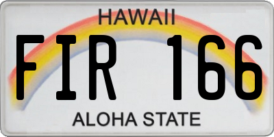 HI license plate FIR166