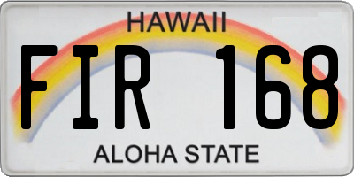 HI license plate FIR168