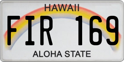 HI license plate FIR169