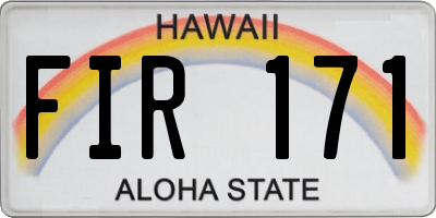 HI license plate FIR171