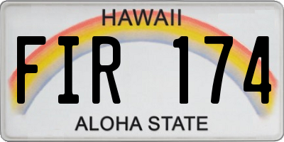 HI license plate FIR174