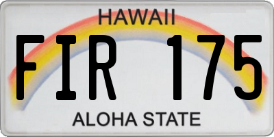 HI license plate FIR175