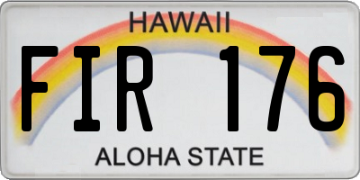 HI license plate FIR176