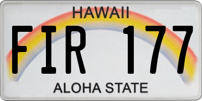 HI license plate FIR177