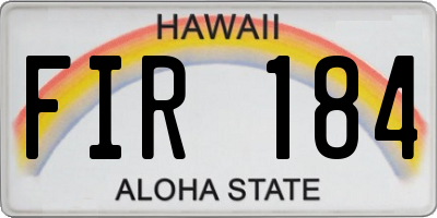 HI license plate FIR184